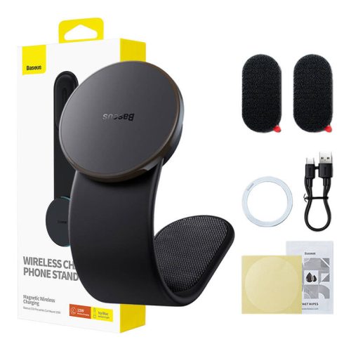 Baseus C02 Pro Series mágneses autós telefontartó vezeték nélküli töltővel (Fekete)