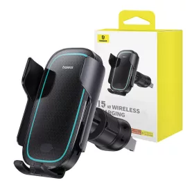   Baseus MilkyWay Pro wireless autós telefontartó, töltő, 15W (fekete)