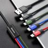 Baseus kábel Fast 4 az 1-ben Lightning(2) + Type-C + Micro 3.5A 1,2m (Fekete)