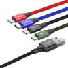 Baseus kábel Fast 4 az 1-ben Lightning(2) + Type-C + Micro 3.5A 1,2m (Fekete)