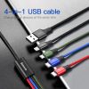 Baseus Fast 4in1 kábel - Lightning + Type-C(2) + Micro 3.5A 1.2m  (Fekete) 