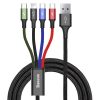 Baseus Fast 4in1 kábel - Lightning + Type-C(2) + Micro 3.5A 1.2m  (Fekete) 