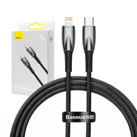   Baseus Glimmer USB-C - Lightning töltőkábel, 20W, 1m (fekete)