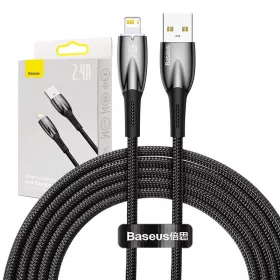   Baseus Glimmer USB - Lightning töltőkábel, 2.4A, 2m (fekete)