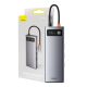 Baseus Metal Gleam Series 9 az 1-ben hub, USB-C - 3x USB 3.0 + HDMI + USB-C PD + Ethernet RJ45 + microSD / SD + VGA (szürke)