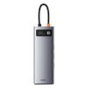 Baseus Metal Gleam Series 9 az 1-ben hub, USB-C - 3x USB 3.0 + HDMI + USB-C PD + Ethernet RJ45 + microSD / SD + VGA (szürke)