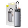 Baseus Metal Gleam Series 9 az 1-ben hub, USB-C - 3x USB 3.0 + HDMI + USB-C PD + Ethernet RJ45 + microSD / SD + VGA (szürke)