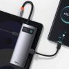 Baseus Hub 6in1 Metal Gleam Series USB-C, 3x USB 3.0 + HDMI + USB-C PD + Ethernet RJ45 (szürke)