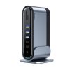 Baseus háromképernyős multifunkciós Type-C adapter – HUB dokkolóállomás CN+EU+UK csatlakozókkal (sötétszürke)