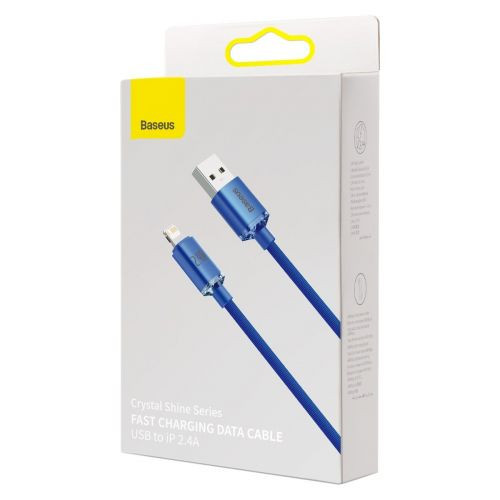 Baseus Crystal Shine USB-Lightning kábel, 2,4A, 1,2m (kék)