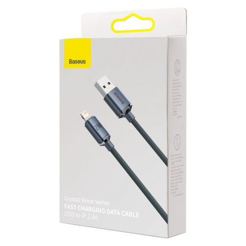 Baseus Crystal Shine USB-Lightning kábel, 2,4A, 2m (fekete)