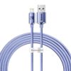 Baseus Crystal Shine USB-Lightning kábel, 2,4A, 2m (lila)