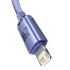 Baseus Crystal Shine USB-Lightning kábel, 2,4A, 2m (lila)