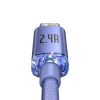Baseus Crystal Shine USB-Lightning kábel, 2,4A, 2m (lila)