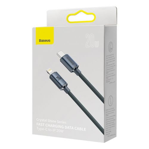 Baseus Crystal Shine USB-C - Lightning kábel, 20W, PD, 1.2m (Fekete)