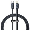 Baseus Crystal Shine USB-C - Lightning kábel, 20W, PD, 1.2m (Fekete)