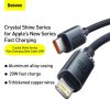 Baseus Crystal Shine USB-C - Lightning kábel, 20W, PD, 1.2m (Fekete)