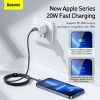 Baseus Crystal Shine USB-C - Lightning kábel, 20W, PD, 1.2m (Fekete)
