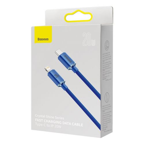 Baseus Crystal Shine USB-C - Lightning kábel, 20W, PD, 1.2m (kék)
