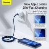 Baseus Crystal Shine USB-C - Lightning kábel, 20W, PD, 1.2m (kék)