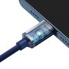 Baseus Crystal Shine USB-C - Lightning kábel, 20W, PD, 1.2m (kék)