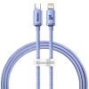 Baseus Crystal Shine USB-C - Lightning kábel, 20W, PD, 1.2m (lila)