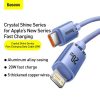 Baseus Crystal Shine USB-C - Lightning kábel, 20W, PD, 1.2m (lila)