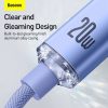 Baseus Crystal Shine USB-C - Lightning kábel, 20W, PD, 1.2m (lila)