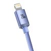 Baseus Crystal Shine USB-C - Lightning kábel, 20W, PD, 1.2m (lila)