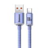 Baseus Crystal Shine USB-USB-C kábel, 5A, 1,2m (lila)