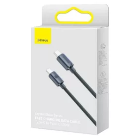   Baseus Type-C - Type-C Crystal Shine gyors töltő adatkábel 100W 1.2m (Fekete)