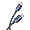 Baseus Type-C - Type-C Crystal Shine gyors töltő adatkábel 100W 1.2m (Fekete)