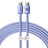Baseus Crystal Shine USB-C-USB-C kábel, 100W, 1,2m (lila)