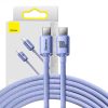 Baseus Crystal Shine USB-C-USB-C kábel, 100W, 1,2m (lila)