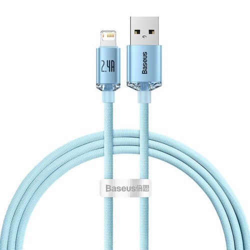 Baseus Crystal Shine USB kábel iPhone-hoz, 2.4A, 1,2m (kék)