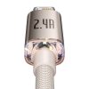 Baseus Crystal Shine USB kábel iPhone-hoz, 2.4A, 1,2m (rózsaszín)