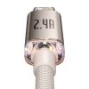 Baseus Crystal Shine USB kábel iPhone-hoz, 2.4A, 2m (rózsaszín)