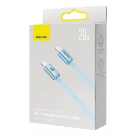   Baseus Crystal Shine Series Type-C-Lightning gyorstöltő kábel, Power Delivery 20W, 1,2 m (világoskék)