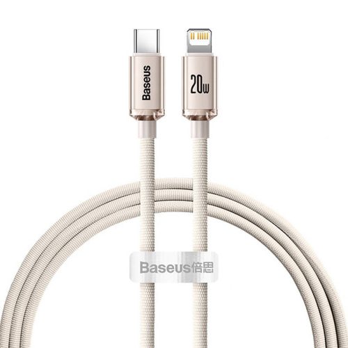 Baseus Crystal Shine USB kábel iPhone-hoz  20W, 1,2m (rózsaszín)