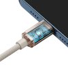 Baseus Crystal Shine USB kábel iPhone-hoz  20W, 1,2m (rózsaszín)