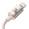 Baseus Crystal Shine USB kábel iPhone-hoz  20W, 1,2m (rózsaszín)