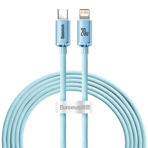 Baseus Crystal Shine USB kábel iPhone-hoz,  20W, 2m (kék)