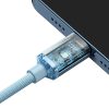 Baseus Crystal Shine USB kábel iPhone-hoz,  20W, 2m (kék)
