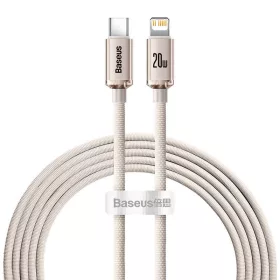   Baseus Crystal Shine USB kábel iPhone-hoz  20W, 2m (rózsaszín)