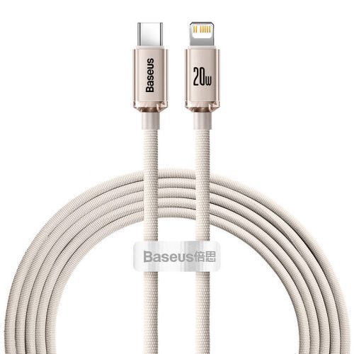 Baseus Crystal Shine USB kábel iPhone-hoz  20W, 2m (rózsaszín)