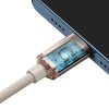 Baseus Crystal Shine USB kábel iPhone-hoz  20W, 2m (rózsaszín)