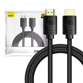   Baseus HD Series HDMI 2.1 Kábel, 8K 60Hz, 3D, HDR, 48Gbps, 2m (Fekete)