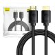 Baseus HD Series HDMI 2.1 Kábel, 8K 60Hz, 3D, HDR, 48Gbps, 2m (Fekete)