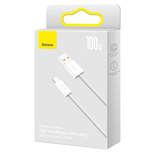Baseus Dynamic Series kábel, USB-A & USB-C 100W, 2m (Fehér)