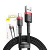 Baseus Cafule 2.4A Lightning USB-kábel 0.5m (fekete-piros)